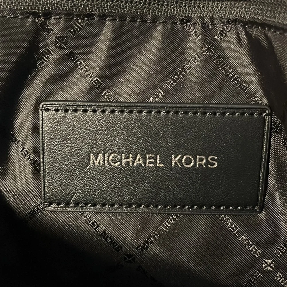 Michael Kors Brown and Cream Duffel Bag with Leather Trim